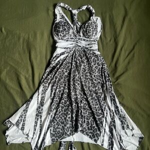 Asymmetrical Leopard Print Dress